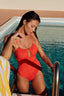 The Eyelet Collection Balconette One-Piece - Red Carter