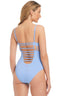 The Diagonal Rib Collection Side Cut Out One-Piece Swimsuit - Red Carter