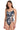 Rich And Famous Cross Side Cut Out Maillot One Piece Swimsuit
