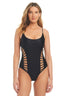 Shine Solids Collection Side Cutout One-Piece Swimsuit - Red Carter