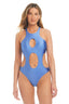 Blue Shine Solids Circle Cut Out One-Piece - Red Carter