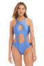 Blue Shine Solids Circle Cut Out One-Piece Swimsuit - Red Carter