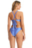 Blue Shine Solids Circle Cut Out One-Piece Swimsuit - Red Carter