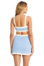 Colorblock Crystal Blue Crop Top Cover Up - Red Carter