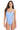 The Diagonal Rib Collection Side Cut Out One-Piece Swimsuit - Red Carter